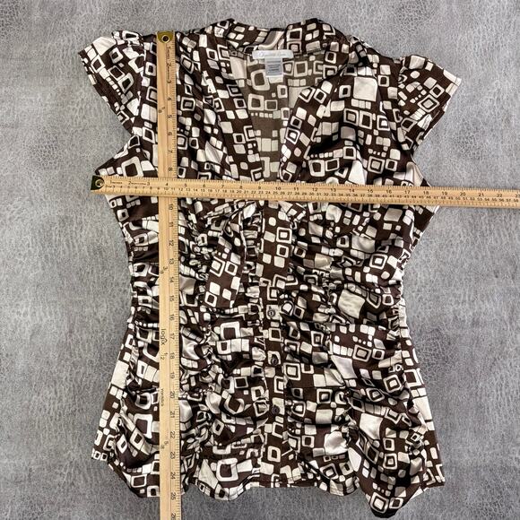 Y2k Charlotte Russe Ruched Button Up Blouse 2 - Picture 4 of 5